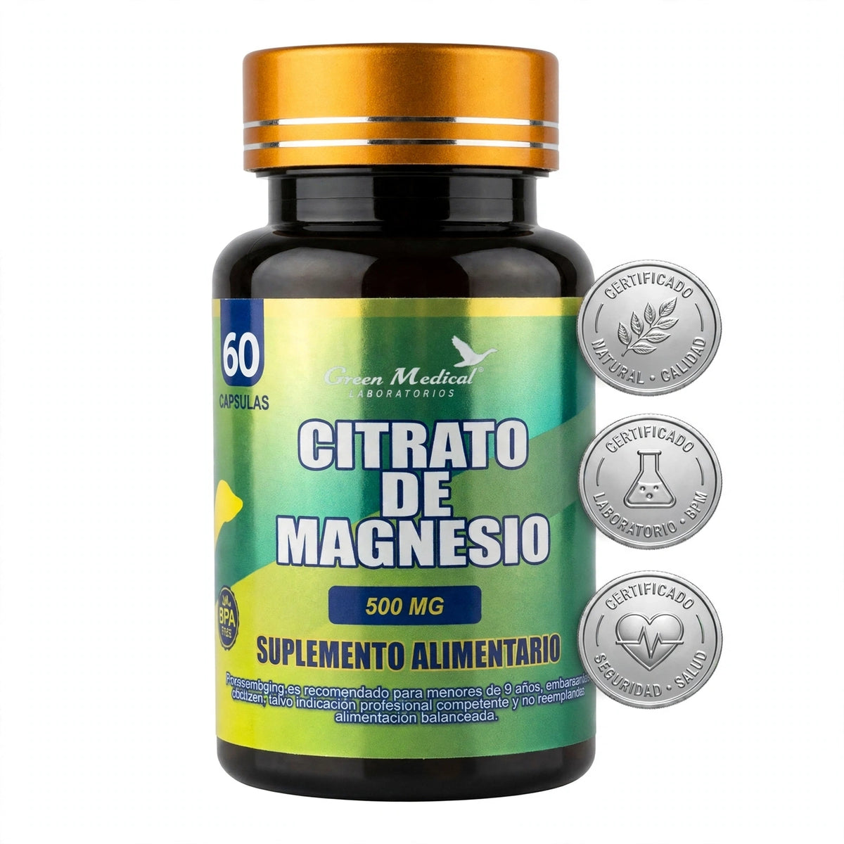 Citrato de Magnesio 500 mg - 60 cápsulas